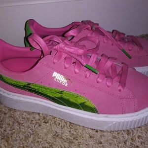 Puma Suede Platform Sneakers Pink & Green